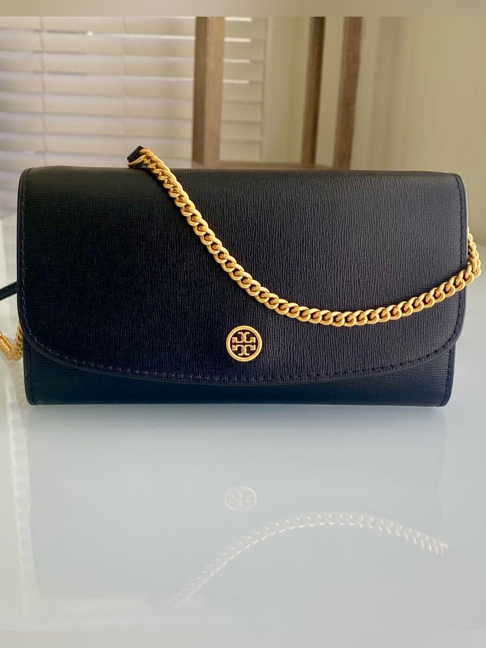Tory Burch Black Robinson Crossbody Wallet